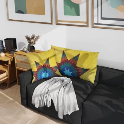 Lemon-Star-Blanket-Pillow